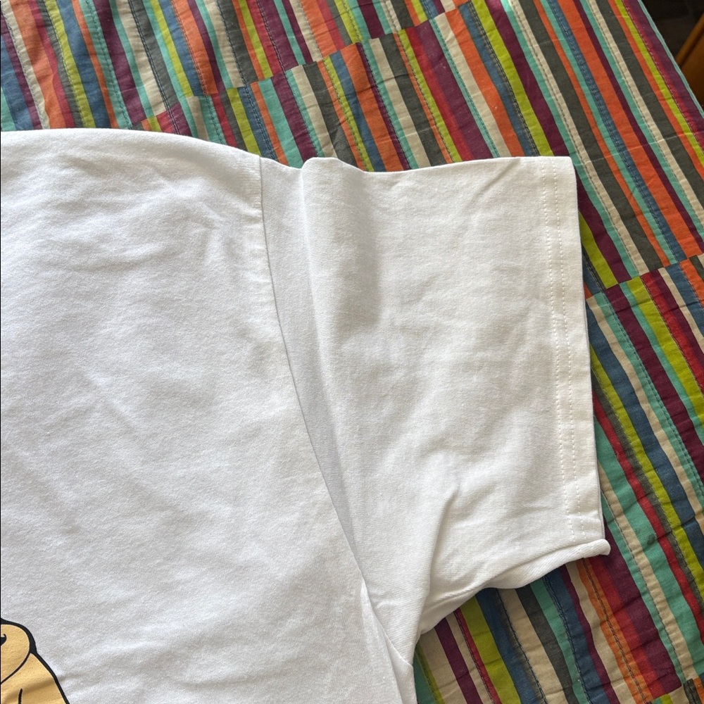 KAWS skeleton new fiction bone White Tee Tan Black Skeleton Character new XL - Picture 4 of 11